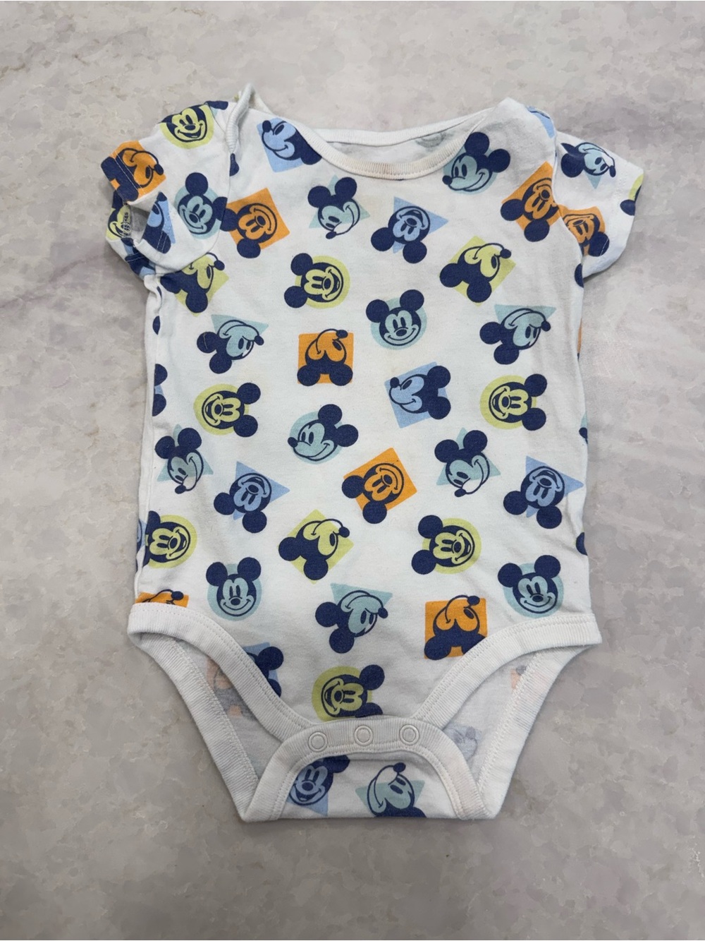 Disney White Mickey Mouse Short-Sleeve One-Piece